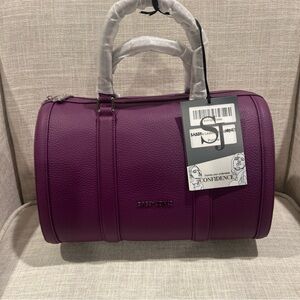 Sassy Jones Dottie Classic Tote Crossbody Satchel Bag Purple